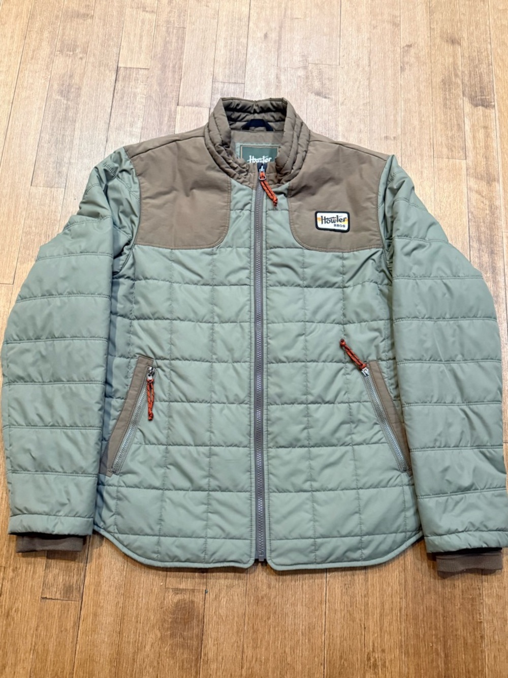 Howler Brothers - “Merlin” Quilted Men’s Jacket in Sage with Olive Yoke - MEDIUM